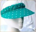 Turquoise with White Spots Jumbo Peak Plaited Visor