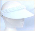 Plain White Jumbo Peak Plaited Visor