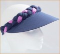 Navy Jumbo Peak with Pink Sparkly Plaited Visor