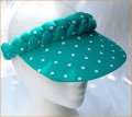 Turquoise with White Spots Plaited Visor