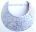 White & Shiny Silver Pattern Jumbo Peak Flexi Visor