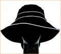 Navy/ White Puerto Cotton Sun Hat with Bow Trim