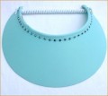Pale Turquoise Jumbo Peak Flexi Visor with Aquamarine Swarovski Crystals