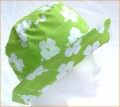 Lime Green with White Flowers Lightweight Cotton Sun Hat