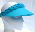Turquoise Plain Jumbo Peak Plaited Visor