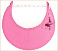 Fuchsia Fabric Jumbo Peak Flexi Visor with Butterfly Motif