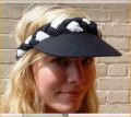 Black White Plaited Sun Visor
