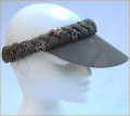 Olive Green with Animal Print Plaited Visor