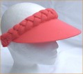 Coral Plain Jumbo Peak Plaited Visor