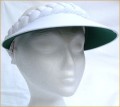 White Jumbo Peak Visor with Green under Peak
