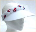 White Jumbo Peak Union Jack Plaited Visor