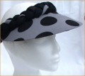 Grey with Giant Black Spots Jumbo Peak Plaited Sun Visor