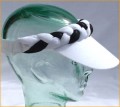 White with Black Plaited Sun Visor