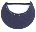 Denim Fabric Jumbo Peak Flexi Visor with Swarovski