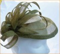 Olive Green Sinamay Fascinator