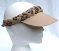 Camel with Leopard Print Plaited Visor