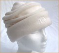 Cream Ruched Fleece Hat