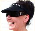 Black Clip On Sun Visor with Swarovski Crystals
